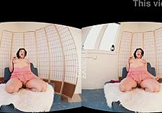 Hope Gold cumming hard with a dildo in virtual reality. Curious how it feels?