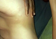 Amateur guy fucks buddy's wife with monster cock bareback