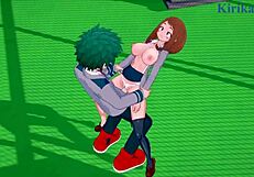 Ochako Uraraka and Izuku Midoriya have intense sex in My Hero Academia hentai