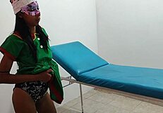 Sensual Indian Elf Craves Christmas Sex on Hospital Gurney with Toys