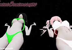 Hentai Dance And Sex With Mistress And Friend!