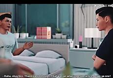 Virtual ride turns into tricked deepthroat Asian action