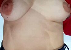 Spanking Natural Tits with Belt