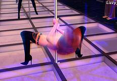 Rich guy fucks strippers in club