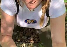 Blonde Teen Deepthroats Jogger on Hiking Trail POV