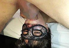 Super Sloppy Brunette Licks Balls and Takes Facial