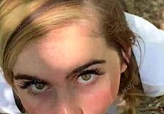 Blonde Teen Deepthroats Jogger on Hiking Trail POV