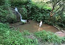 Bruna Black Poses Nude In Stream With Binho Ted