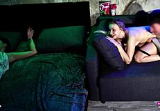 couple cheats in bed threesomes