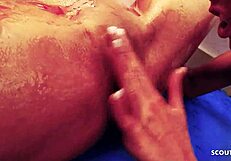 three big tits lesbians in food fetish lick and toy play.