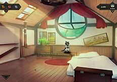 Blonde teacher in 3d game masturbates on broken bed part 5