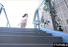 Petite 18+ Teen Flashes Outdoors in Public!