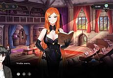 Blonde teacher in 3d game masturbates on broken bed part 5