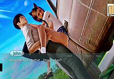 Exploring the academy in this anime game adventure.