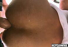 Black thug gets fucked by a blond guy in steamy action