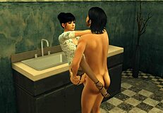 Bent over cowgirl ride in The Sims 4 Merry Farmers series
