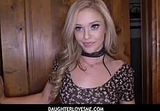 hot blonde teen stepdaughter banged by stepdad pov