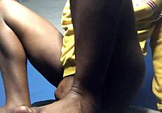 Intense Play with Hairless Anal and Shaved Pussy While Mum Gets Snacks