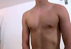 agreeable gay man receives bareback blowjob