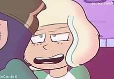 Futa Jackie трахает Janna в школьном автобусе в дикой сцене, аниме хентай в 4K