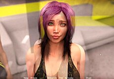 Big tits and a big cock in a college anime game