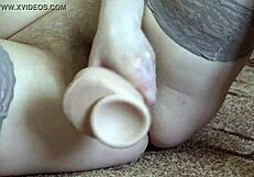 Masturbating With Big Dildos In Stockings At Home