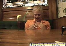 Teen in Braces Rubs Her Pussy in Public - Little 18+ Summer