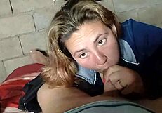 Young wife satisfies her father in law with a blowjob