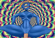 Psychedelic slut rides in anime style