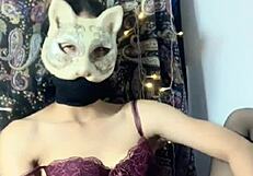 Asian Girl in Sexy Uniform Uses Vibrator on Pussy and Tits