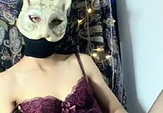 Asian Girl in Sexy Uniform Uses Vibrator on Pussy and Tits