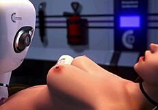 Young blonde girl is controlled by a milking AI robot in this 3D animated porn video