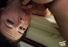 beautiful brunette using dildos outdoors and getting big booty railed