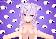 nekomata okayu thanks fans for donations in hentai style.