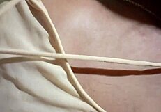 i ride my stepsister's shaved pussy in cowgirl position at home