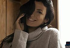 Beautiful brunette beauty, solo, undressing and posing