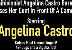 Exhibitionist Angelina Castro bares big Cuban tits in Florida