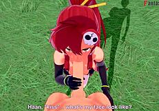 yoko littner in an intimate scene from tengen toppa gurren lagann, pov version available on fantasy sites.