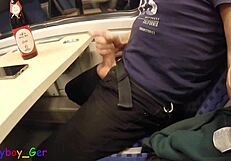 Train Cumshot Interrupted! Station Arrives!