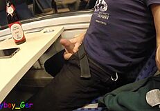 Train Cumshot Interrupted! Station Arrives!