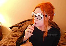 seductress aurora cosplays ms frizzle flashing small tits