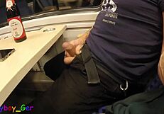 Train Cumshot Interrupted! Station Arrives!