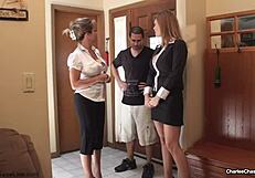 Milf Charlee Chase and husband drill hot realtor Amber Lynn Bach