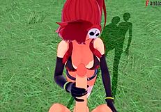 yoko littner in an intimate scene from tengen toppa gurren lagann, pov version available on fantasy sites.