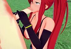 yoko littner in an intimate scene from tengen toppa gurren lagann, pov version available on fantasy sites.