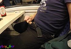 Train Cumshot Interrupted! Station Arrives!