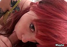 Redhead Takes Deep Dick in Ass POV Outdoors.