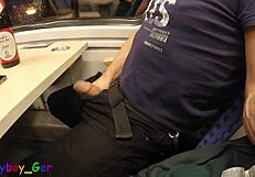 Train Cumshot Interrupted! Station Arrives!