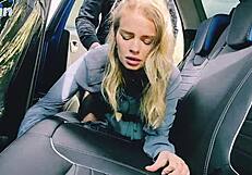 Continuation of the hot car sex with a happy ending on my wetness