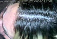 In this homemade video, a latina girlfriend performs deepthroat blowjob on her black amateur partner, leading to cum